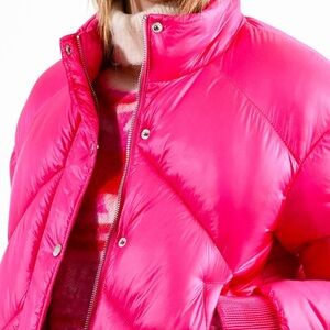 NEW Molly Bracken Hot Pink Puffer Jacket X SMALL